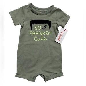 Cat & Jack Baby So Franken Cute Romper NWT Halloween Frankenstein Baby clothes